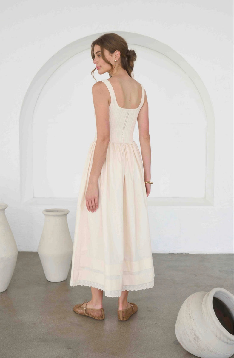 pointelle knit midi dress – Starr Boutique SleeveType:OneShoulder