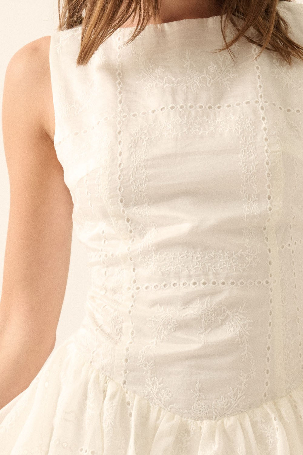 Eyelet Lace Mini Dress – Starr Boutique