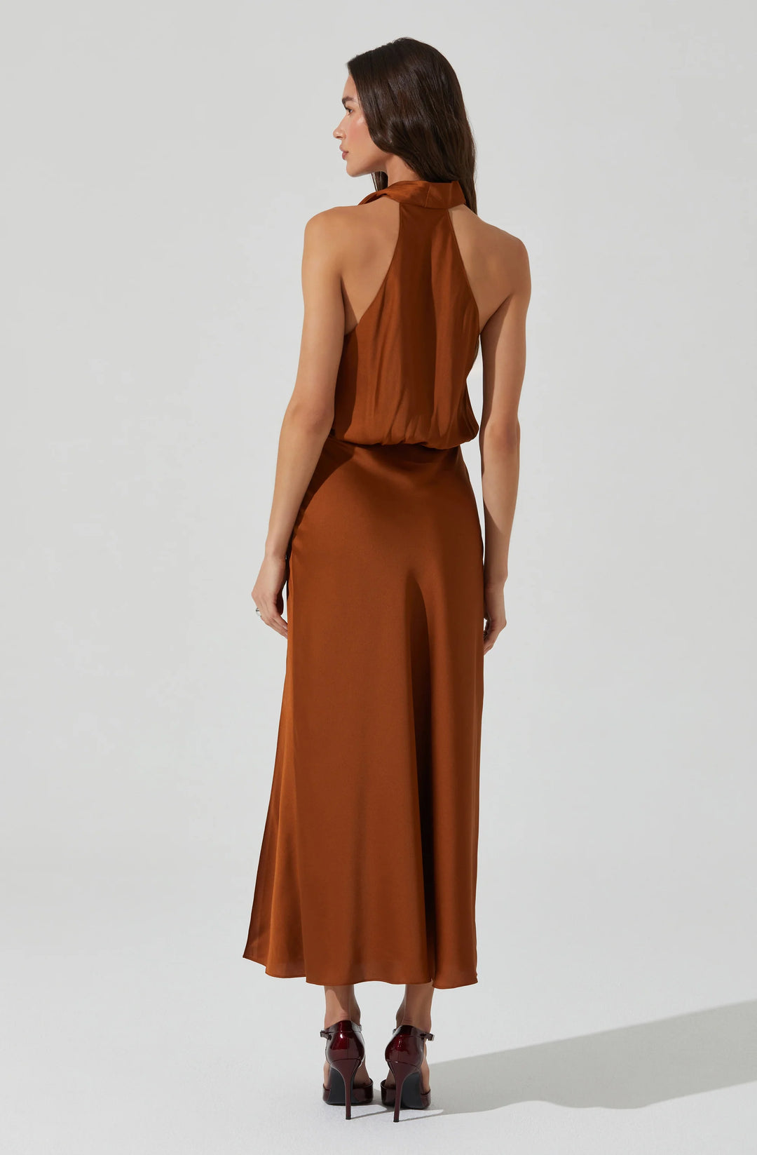jelyn satin midi dress Jelyn Satin Midi Dress – Starr Boutique